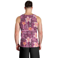 Pink Hawaii Plumeria With Tropical Flowers Motifs Men Tank Top LT14 - Polynesian Pride