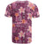 Pink Hawaii Plumeria With Tropical Flowers Motifs T Shirt