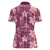 Pink Hawaii Plumeria With Tropical Flowers Motifs Women Polo Shirt