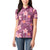 Pink Hawaii Plumeria With Tropical Flowers Motifs Women Polo Shirt