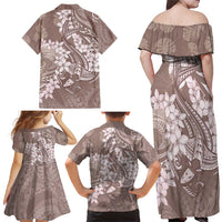 Polynesia Hammerhead Shark Tattoo With Plumeria Lei Family Matching Off Shoulder Maxi Dress and Hawaiian Shirt LT14 - Polynesian Pride