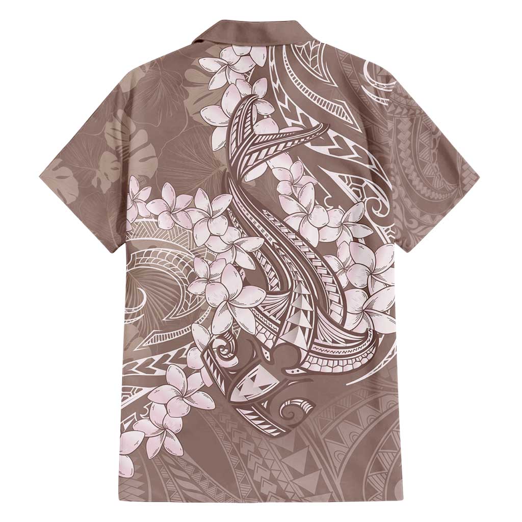 Polynesia Hammerhead Shark Tattoo With Plumeria Lei Family Matching Off Shoulder Maxi Dress and Hawaiian Shirt LT14 - Polynesian Pride