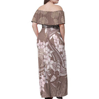 Polynesia Hammerhead Shark Tattoo With Plumeria Lei Family Matching Off Shoulder Maxi Dress and Hawaiian Shirt LT14 - Polynesian Pride