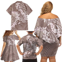 Polynesia Hammerhead Shark Tattoo With Plumeria Lei Family Matching Off Shoulder Short Dress and Hawaiian Shirt LT14 - Polynesian Pride