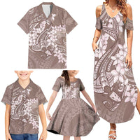 Polynesia Hammerhead Shark Tattoo With Plumeria Lei Family Matching Summer Maxi Dress and Hawaiian Shirt LT14 - Polynesian Pride