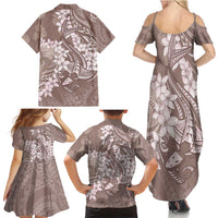 Polynesia Hammerhead Shark Tattoo With Plumeria Lei Family Matching Summer Maxi Dress and Hawaiian Shirt LT14 - Polynesian Pride