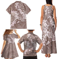 Polynesia Hammerhead Shark Tattoo With Plumeria Lei Family Matching Tank Maxi Dress and Hawaiian Shirt LT14 - Polynesian Pride
