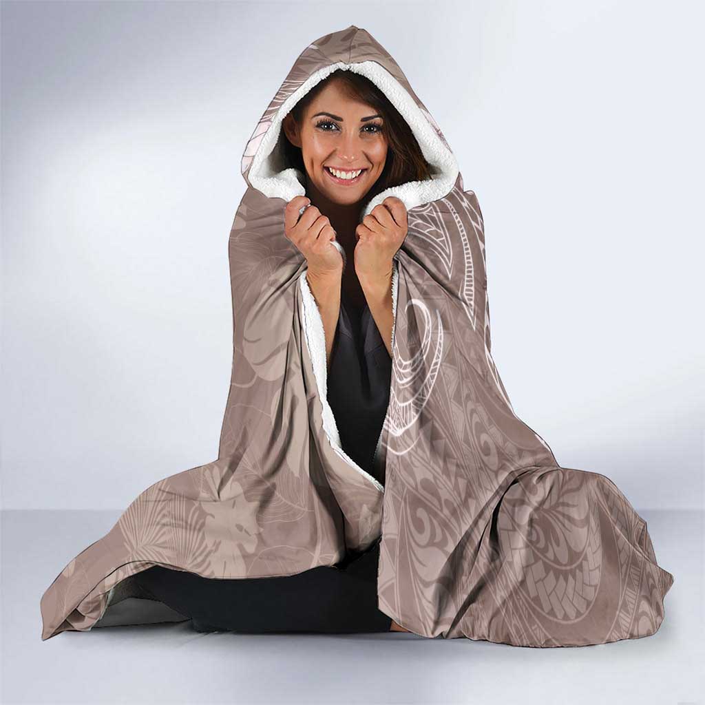 Polynesia Hammerhead Shark Tattoo With Plumeria Lei Hooded Blanket LT14 - Polynesian Pride