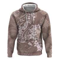 Polynesia Hammerhead Shark Tattoo With Plumeria Lei Hoodie LT14 Pullover Hoodie Mocha - Polynesian Pride