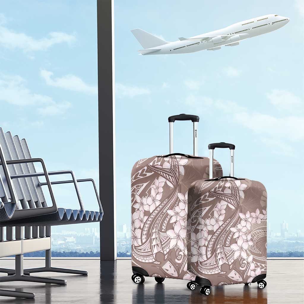 Polynesia Hammerhead Shark Tattoo With Plumeria Lei Luggage Cover