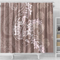 Polynesia Hammerhead Shark Tattoo With Plumeria Lei Shower Curtain LT14 - Polynesian Pride