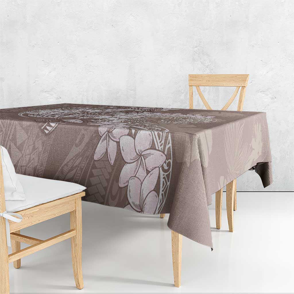Polynesia Hammerhead Shark Tattoo With Plumeria Lei Tablecloth