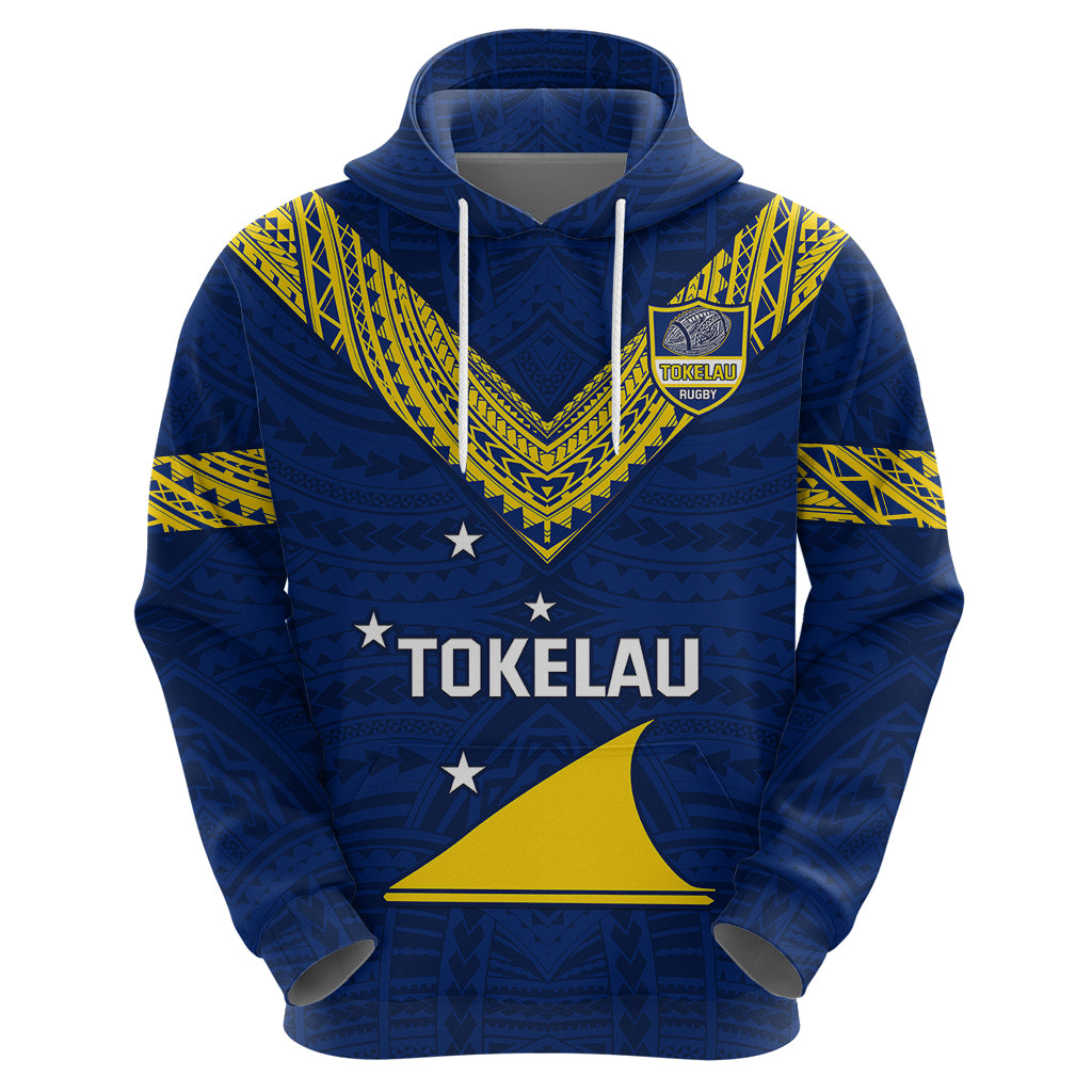 Custom Tokelau Rugby Hoodie Pacific Polynesian Pattern LT14 Zip Hoodie Blue - Polynesian Pride