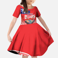 Personalised Taiwan Billiards Family Matching Long Sleeve Bodycon Dress and Hawaiian Shirt Eight-ball Pool Polynesia Tattoo LT14 Daughter's Dress Red - Polynesian Pride