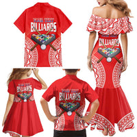Personalised Taiwan Billiards Family Matching Mermaid Dress and Hawaiian Shirt Eight-ball Pool Polynesia Tattoo LT14 - Polynesian Pride