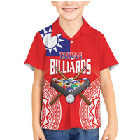 Personalised Taiwan Billiards Family Matching Mermaid Dress and Hawaiian Shirt Eight-ball Pool Polynesia Tattoo LT14 Son's Shirt Red - Polynesian Pride