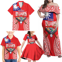 Personalised Taiwan Billiards Family Matching Off Shoulder Maxi Dress and Hawaiian Shirt Eight-ball Pool Polynesia Tattoo LT14 - Polynesian Pride