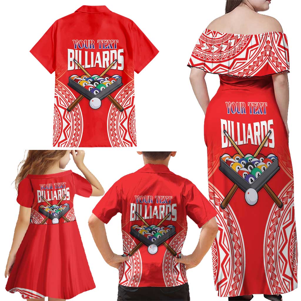 Personalised Taiwan Billiards Family Matching Off Shoulder Maxi Dress and Hawaiian Shirt Eight-ball Pool Polynesia Tattoo LT14 - Polynesian Pride