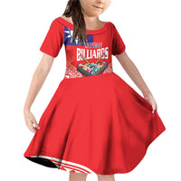 Personalised Taiwan Billiards Family Matching Off Shoulder Short Dress and Hawaiian Shirt Eight-ball Pool Polynesia Tattoo LT14 Daughter's Dress Red - Polynesian Pride