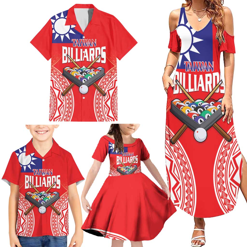 Personalised Taiwan Billiards Family Matching Summer Maxi Dress and Hawaiian Shirt Eight-ball Pool Polynesia Tattoo LT14 - Polynesian Pride