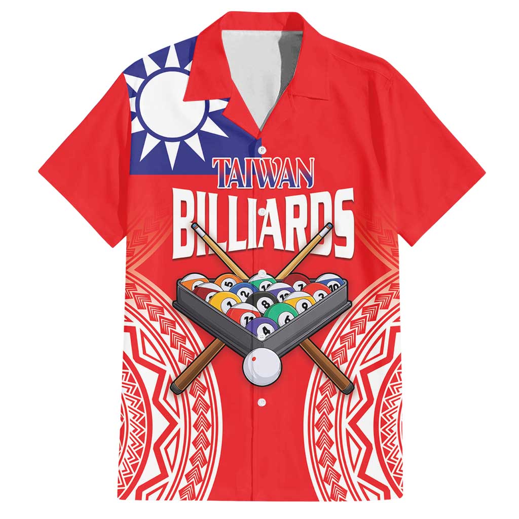 Personalised Taiwan Billiards Family Matching Summer Maxi Dress and Hawaiian Shirt Eight-ball Pool Polynesia Tattoo LT14 Dad's Shirt - Short Sleeve Red - Polynesian Pride