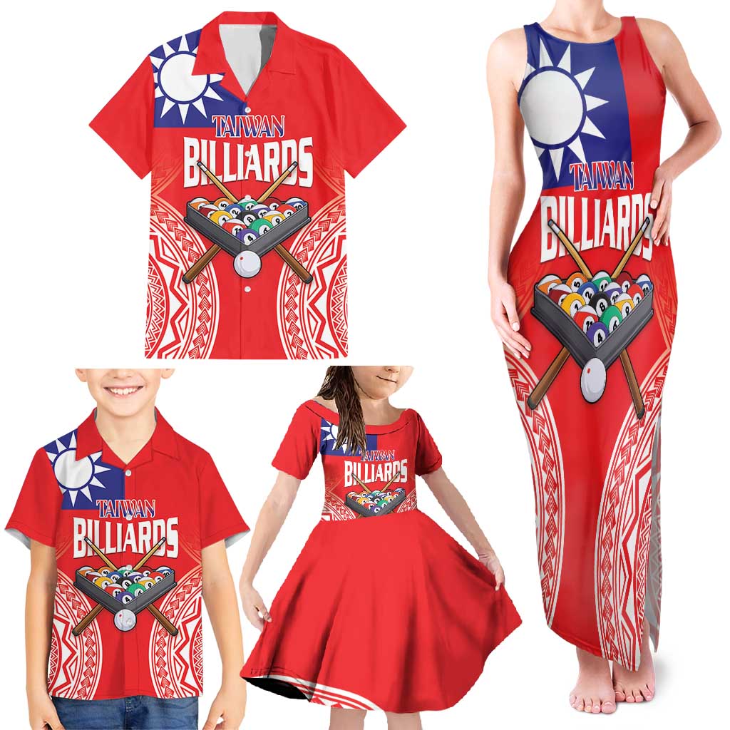 Personalised Taiwan Billiards Family Matching Tank Maxi Dress and Hawaiian Shirt Eight-ball Pool Polynesia Tattoo LT14 - Polynesian Pride
