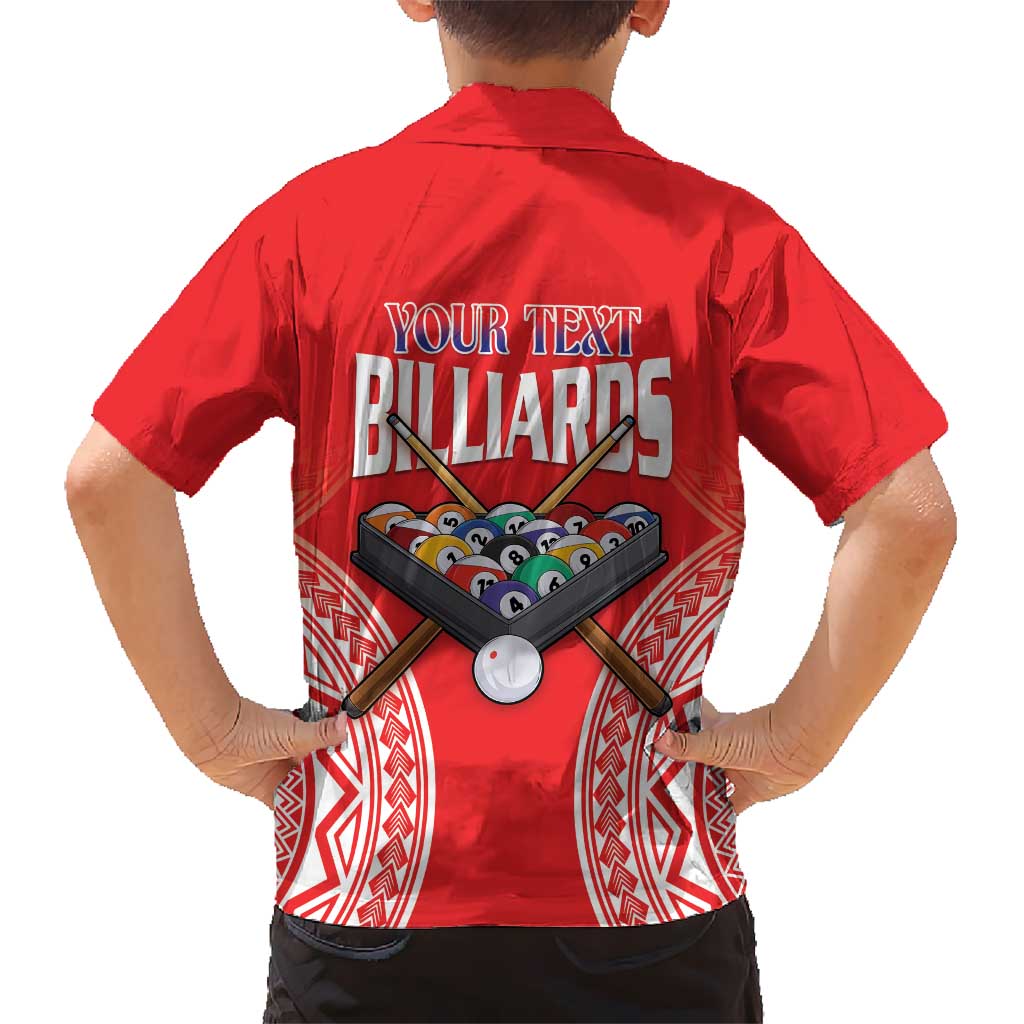 Personalised Taiwan Billiards Kid Hawaiian Shirt Eight-ball Pool Polynesia Tattoo - Polynesian Pride