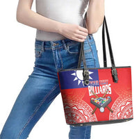 Personalised Taiwan Billiards Leather Tote Bag Eight-ball Pool Polynesia Tattoo - Polynesian Pride
