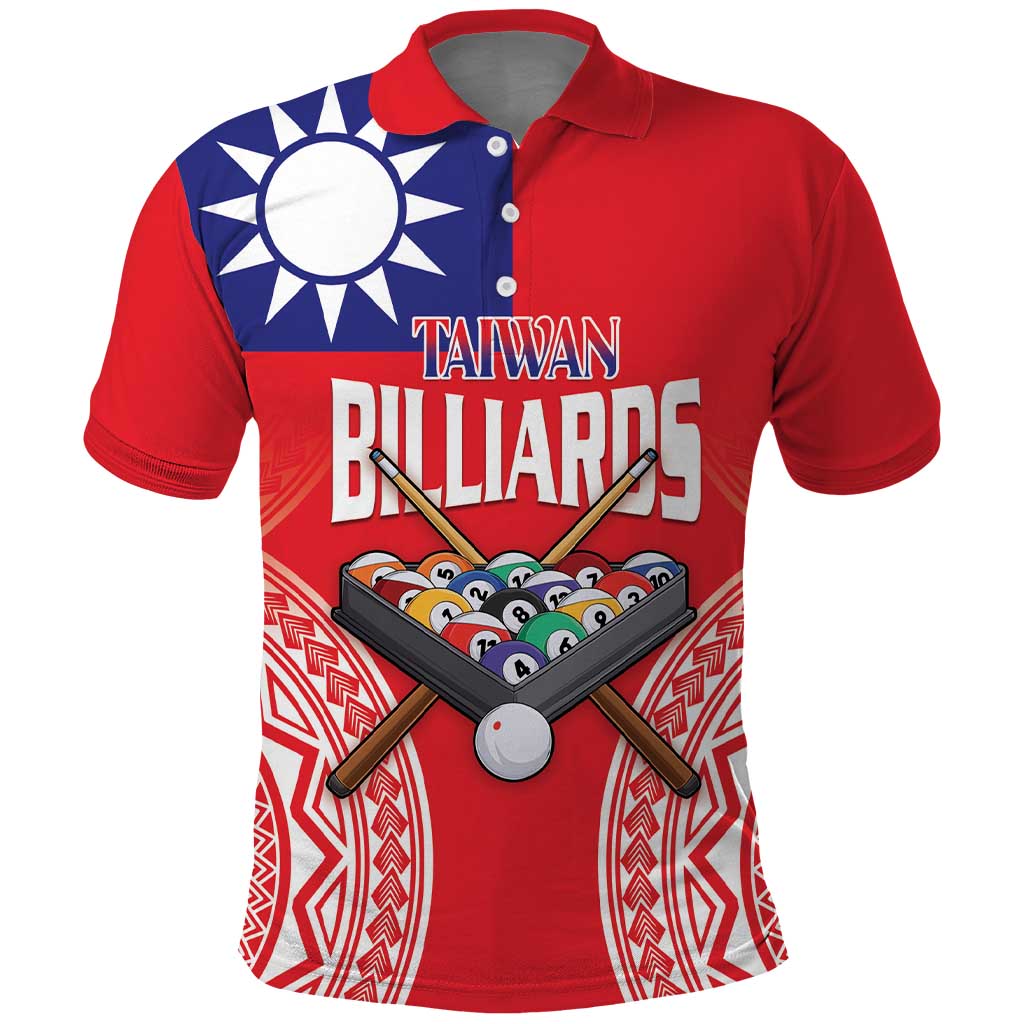 Personalised Taiwan Billiards Polo Shirt Eight-ball Pool Polynesia Tattoo LT14 Red - Polynesian Pride