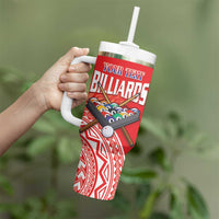 Personalised Taiwan Billiards Tumbler With Handle Eight-ball Pool Polynesia Tattoo LT14 - Polynesian Pride
