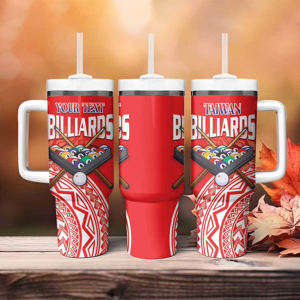 Personalised Taiwan Billiards Tumbler With Handle Eight-ball Pool Polynesia Tattoo LT14 - Polynesian Pride