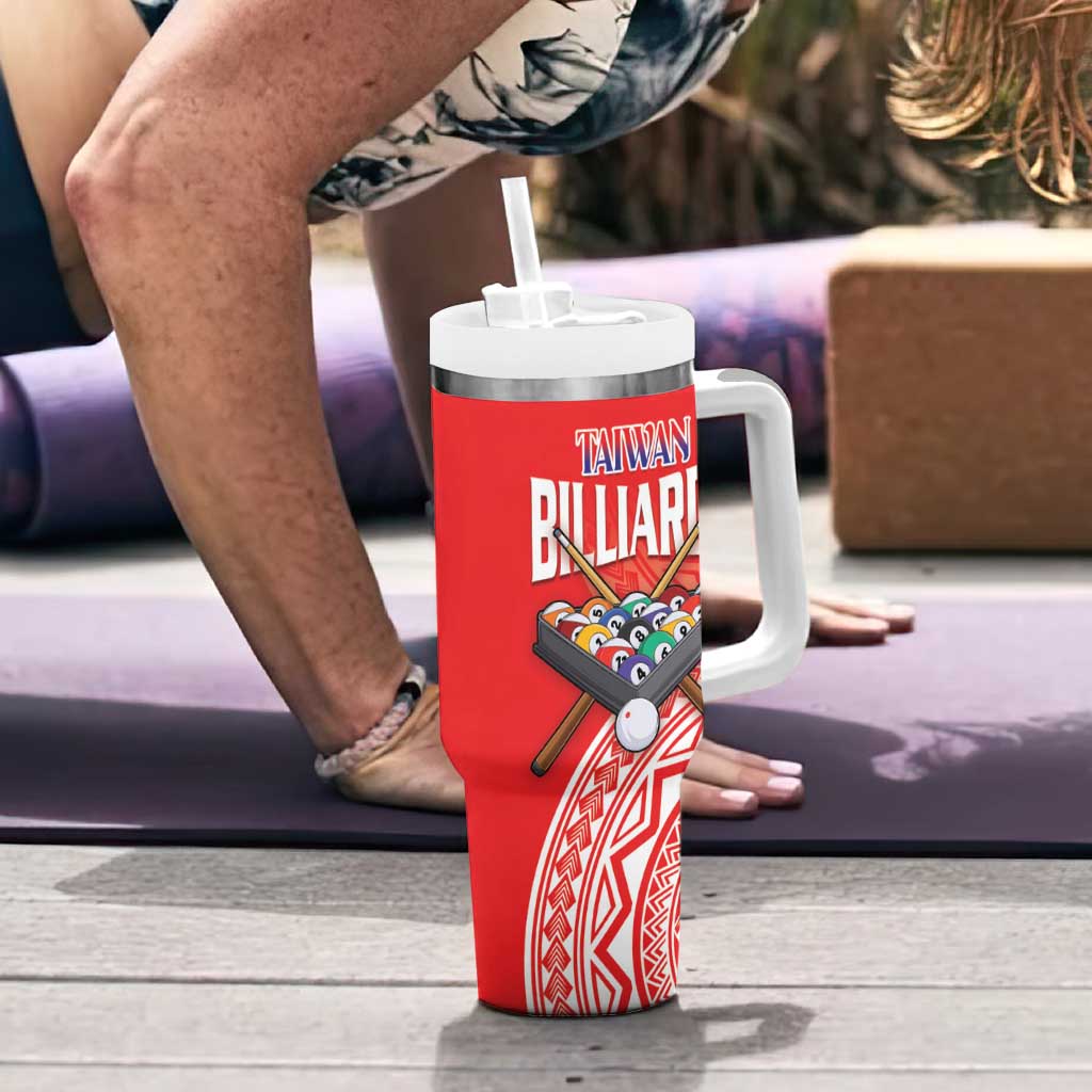 Personalised Taiwan Billiards Tumbler With Handle Eight-ball Pool Polynesia Tattoo LT14 - Polynesian Pride