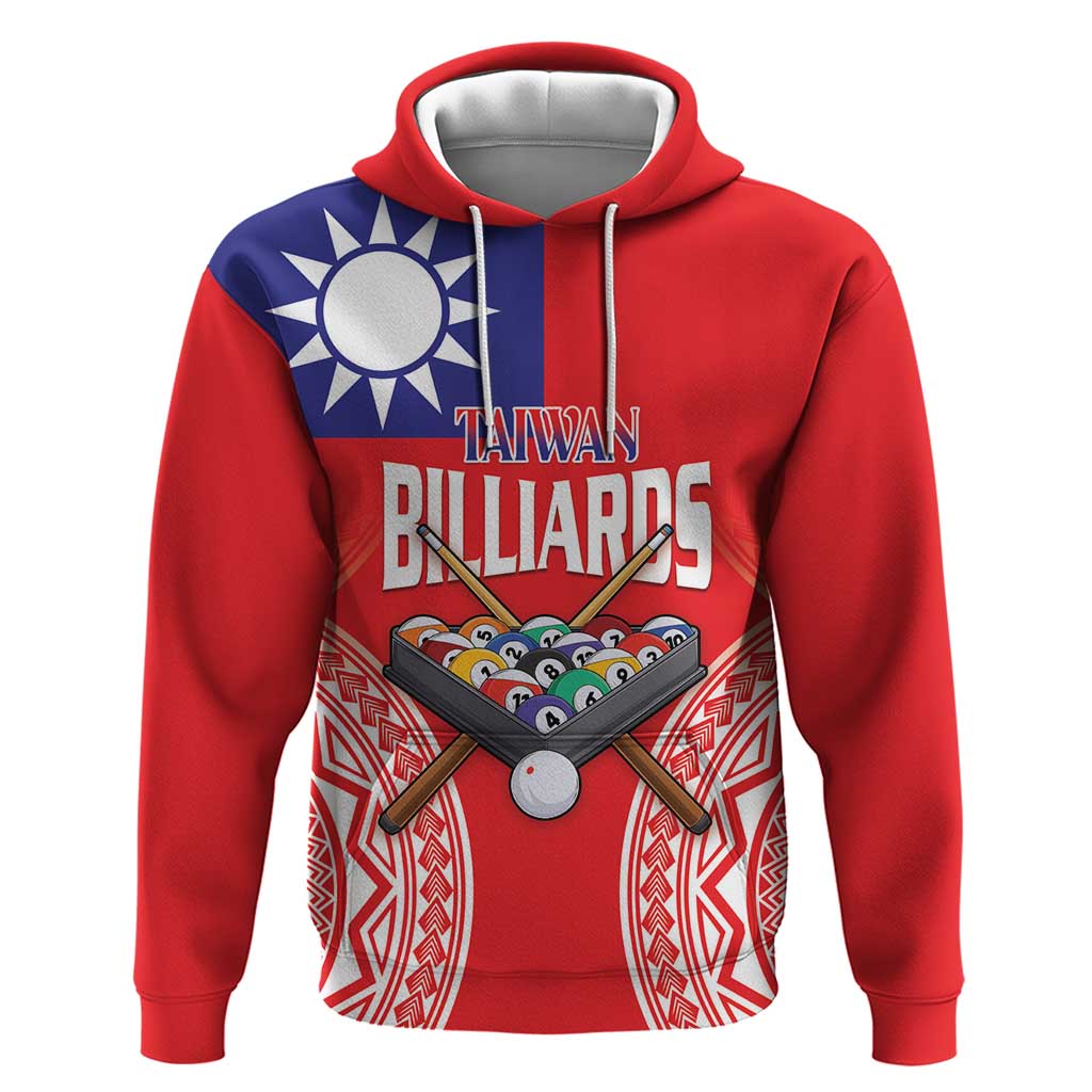 Personalised Taiwan Billiards Zip Hoodie Eight-ball Pool Polynesia Tattoo LT14 Pullover Hoodie Red - Polynesian Pride