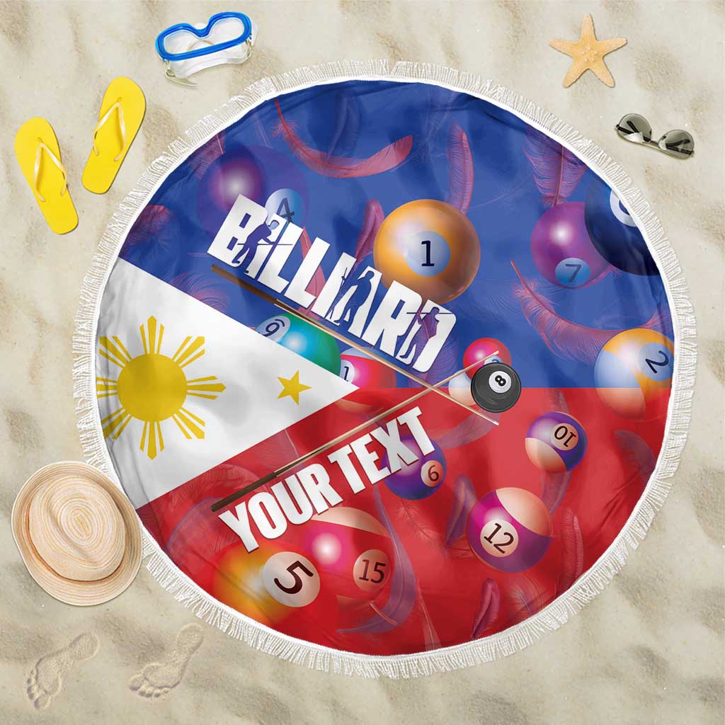 Personalised Philippines Billiards Beach Blanket Cue With Balls Flag Style - Polynesian Pride