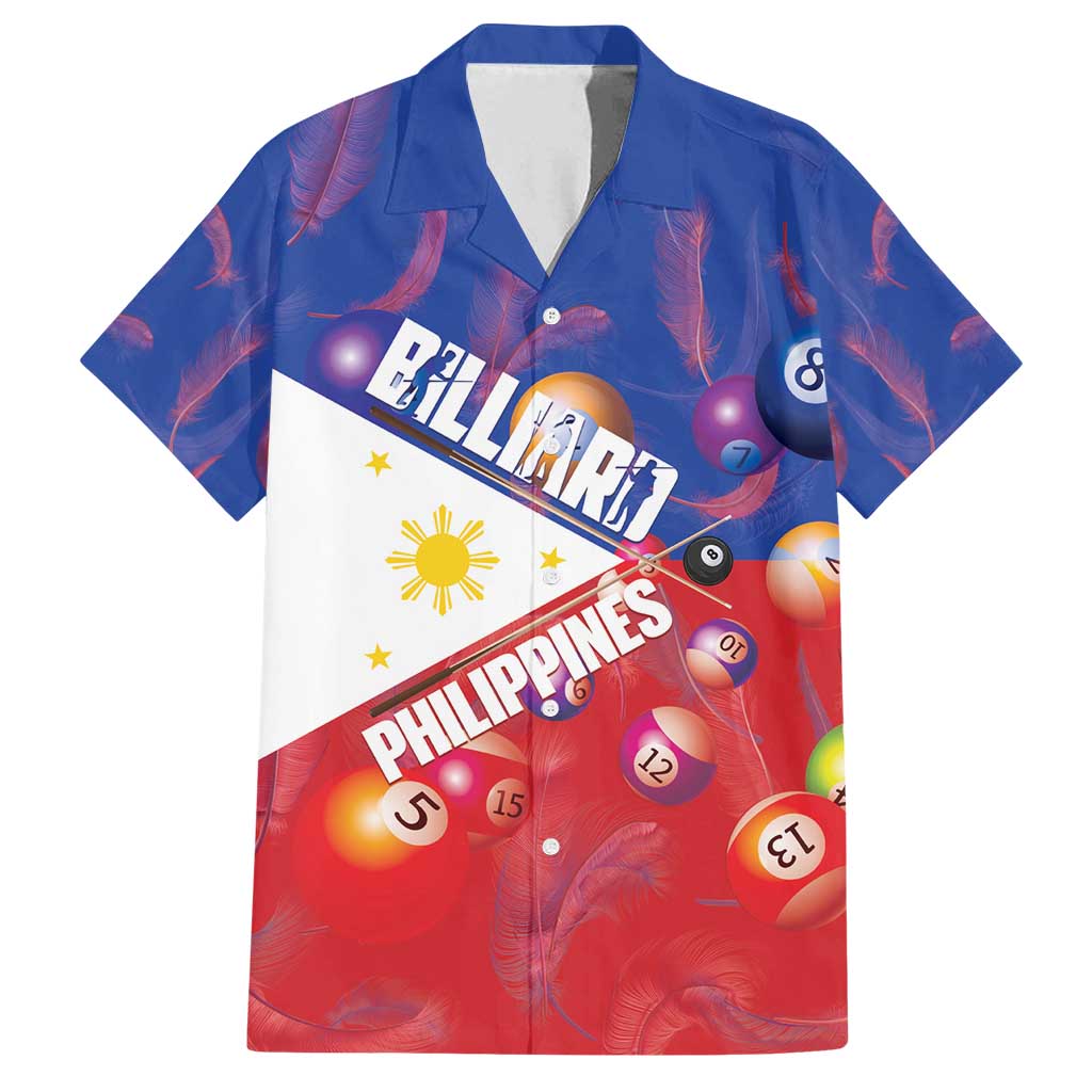 Personalised Philippines Billiards Family Matching Off Shoulder Maxi Dress and Hawaiian Shirt Cue With Balls Flag Style LT14 Dad's Shirt - Short Sleeve Red - Polynesian Pride