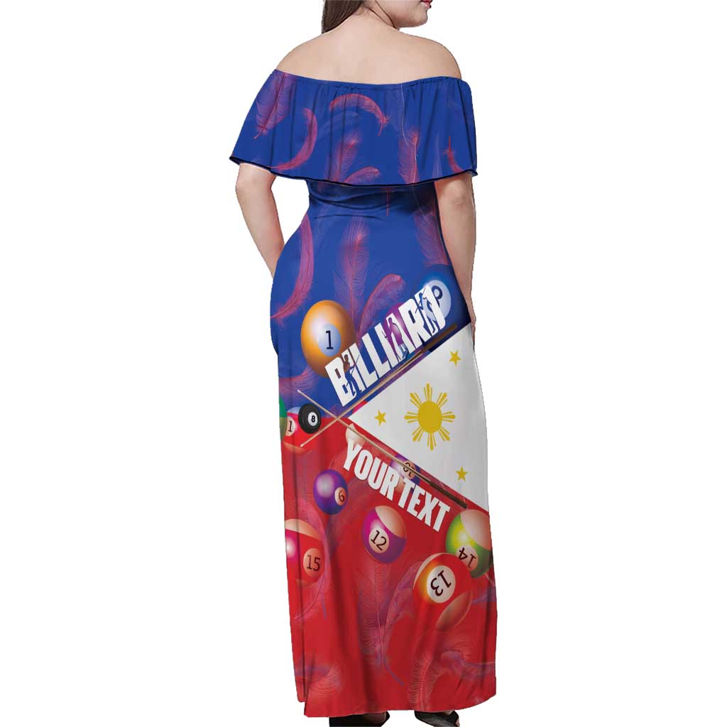 Personalised Philippines Billiards Family Matching Off Shoulder Maxi Dress and Hawaiian Shirt Cue With Balls Flag Style LT14 - Polynesian Pride