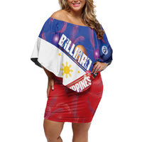 Personalised Philippines Billiards Family Matching Off Shoulder Short Dress and Hawaiian Shirt Cue With Balls Flag Style LT14 Mom's Dress Red - Polynesian Pride