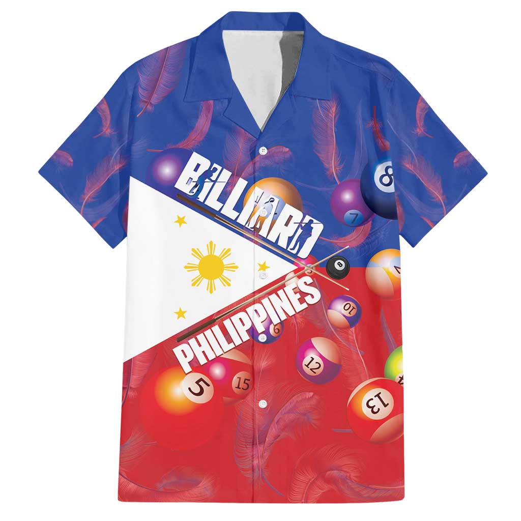Personalised Philippines Billiards Family Matching Puletasi and Hawaiian Shirt Cue With Balls Flag Style LT14 Dad's Shirt - Short Sleeve Red - Polynesian Pride