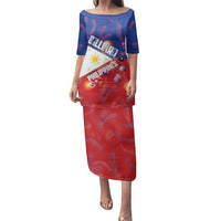 Personalised Philippines Billiards Family Matching Puletasi and Hawaiian Shirt Cue With Balls Flag Style LT14 Mom's Dress Red - Polynesian Pride