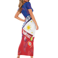 Personalised Philippines Billiards Family Matching Short Sleeve Bodycon Dress and Hawaiian Shirt Cue With Balls Flag Style LT14 - Polynesian Pride
