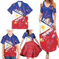 Personalised Philippines Billiards Family Matching Summer Maxi Dress and Hawaiian Shirt Cue With Balls Flag Style LT14 - Polynesian Pride