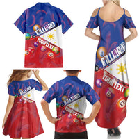 Personalised Philippines Billiards Family Matching Summer Maxi Dress and Hawaiian Shirt Cue With Balls Flag Style LT14 - Polynesian Pride