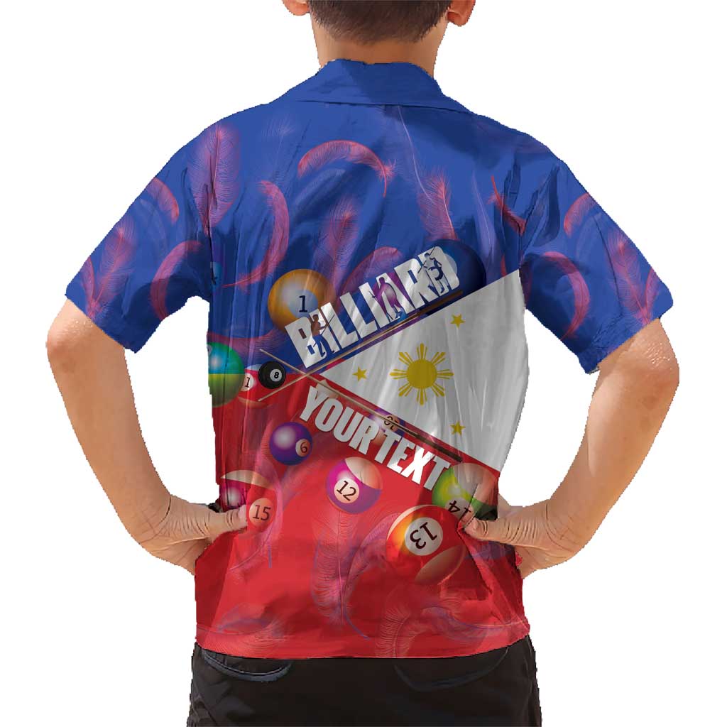 Personalised Philippines Billiards Kid Hawaiian Shirt Cue With Balls Flag Style - Polynesian Pride