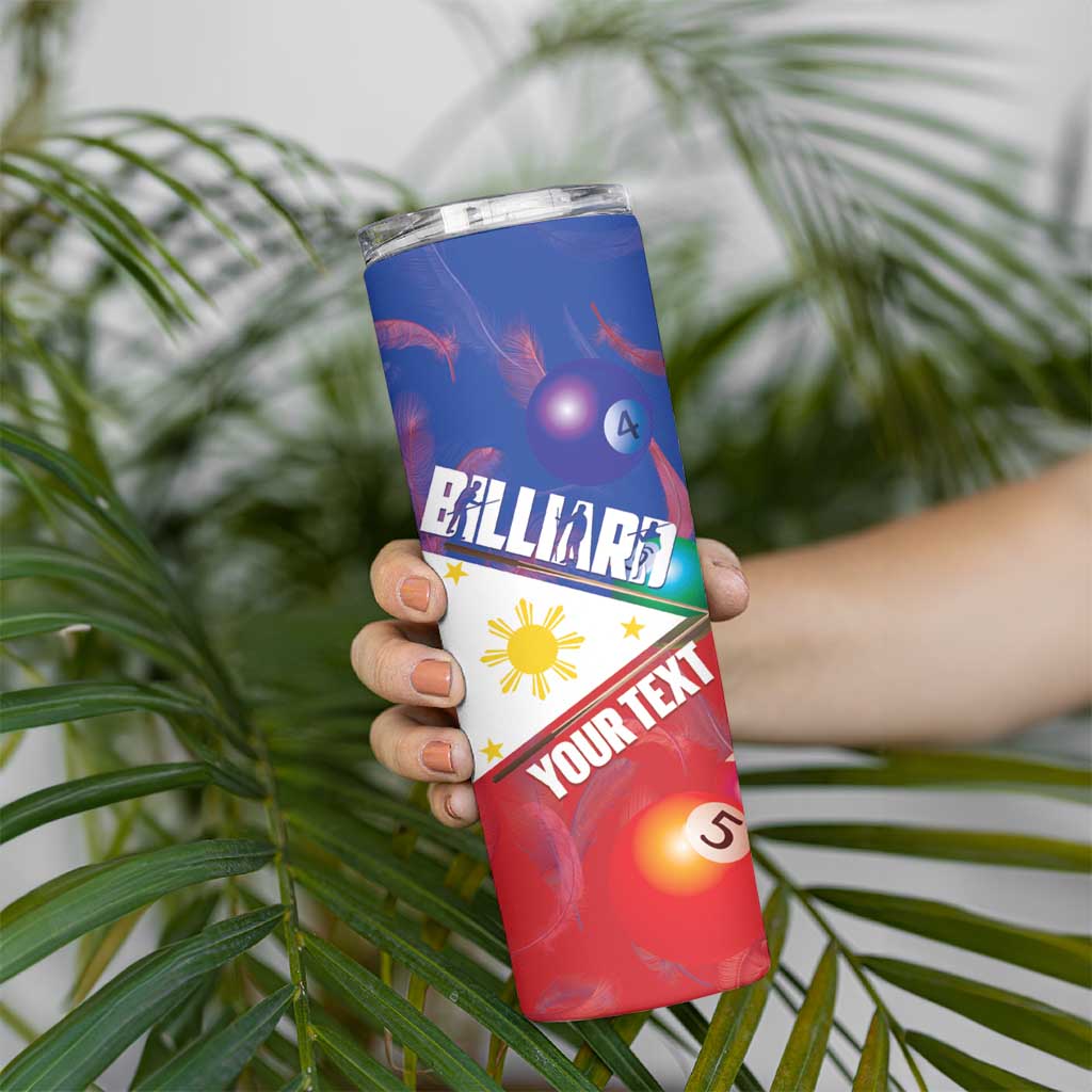 Personalised Philippines Billiards Skinny Tumbler Cue With Balls Flag Style - Polynesian Pride