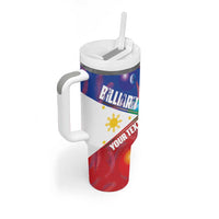 Personalised Philippines Billiards Tumbler With Handle Cue With Balls Flag Style LT14 - Polynesian Pride