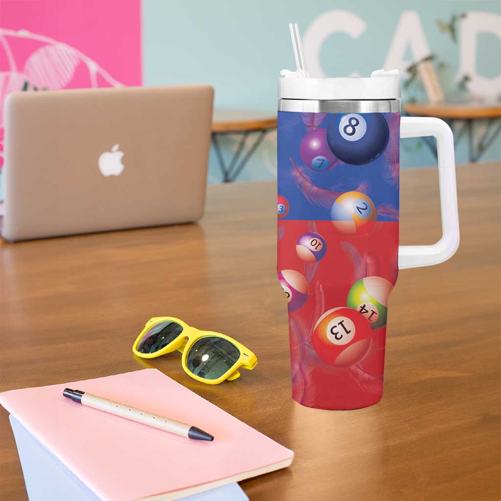 Personalised Philippines Billiards Tumbler With Handle Cue With Balls Flag Style LT14 - Polynesian Pride