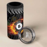 Personalised New Zealand Billiards 4 in 1 Can Cooler Tumbler Maori Fern On Fire 8 Ball LT14 - Polynesian Pride
