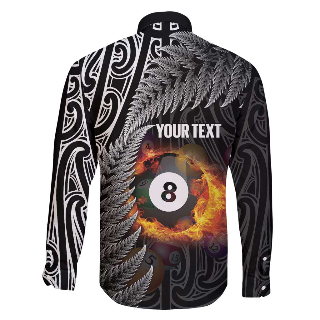 Personalised New Zealand Billiards Family Matching Tank Maxi Dress and Hawaiian Shirt Maori Fern On Fire 8 Ball LT14 - Polynesian Pride