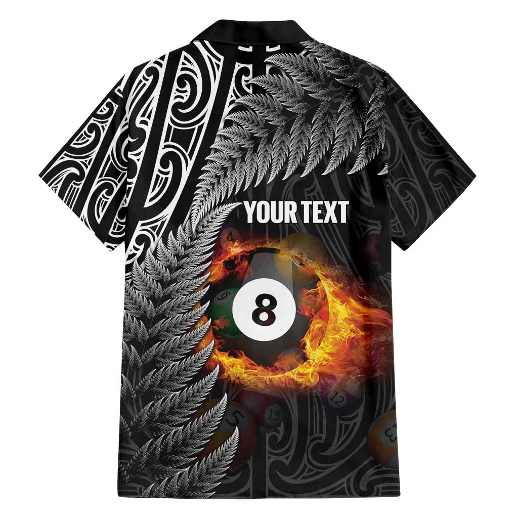 Personalised New Zealand Billiards Hawaiian Shirt Maori Fern On Fire 8 Ball LT14 - Polynesian Pride