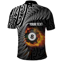 Personalised New Zealand Billiards Polo Shirt Maori Fern On Fire 8 Ball LT14 - Polynesian Pride